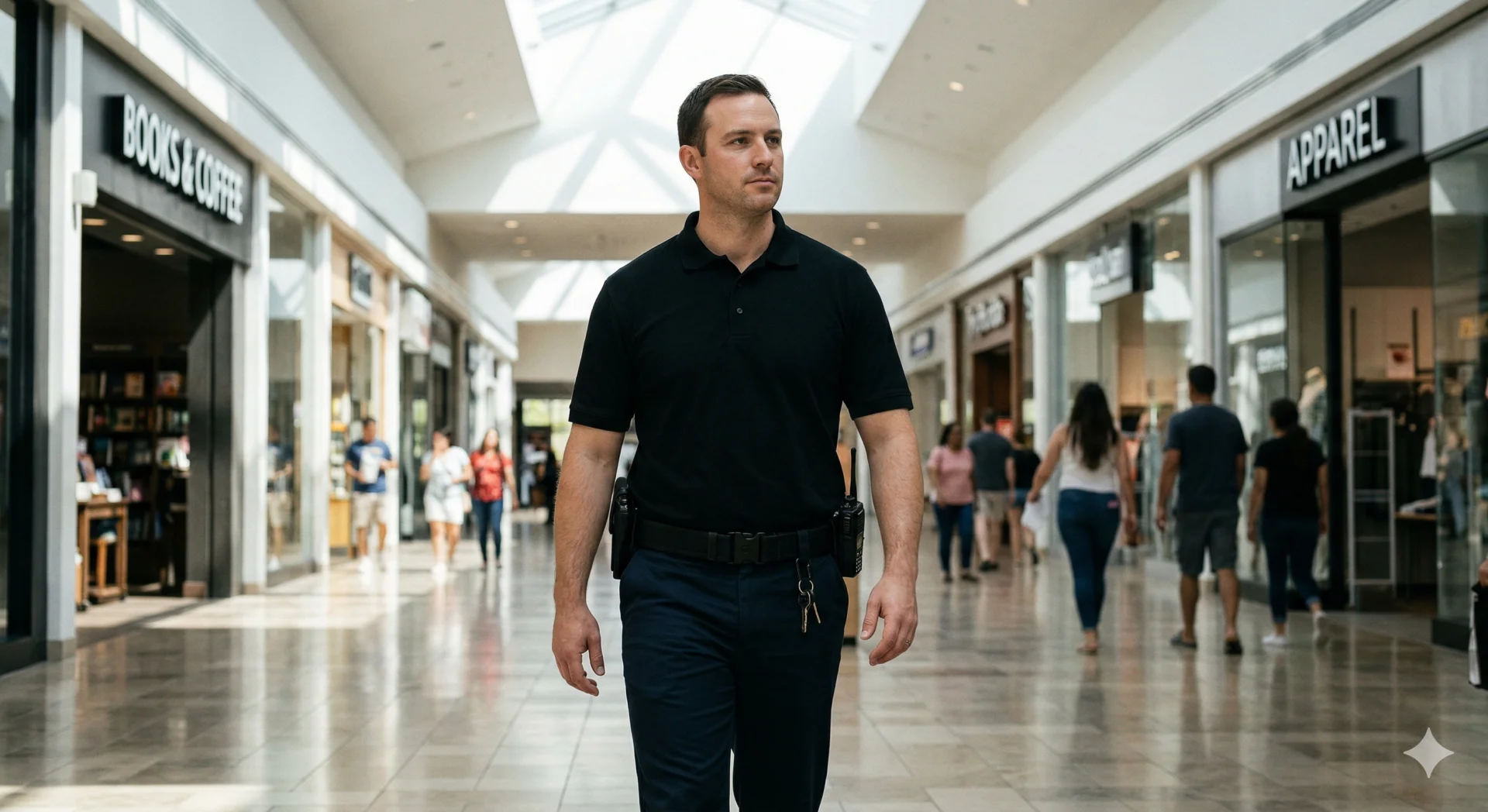 Security professional on patrol